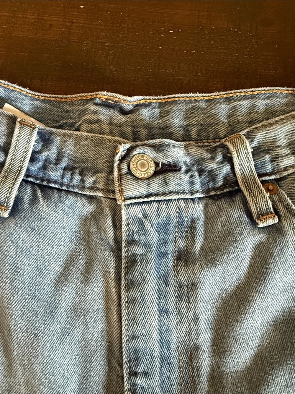 Levi's Light Blue Distressed Denim Cutoff Shorts